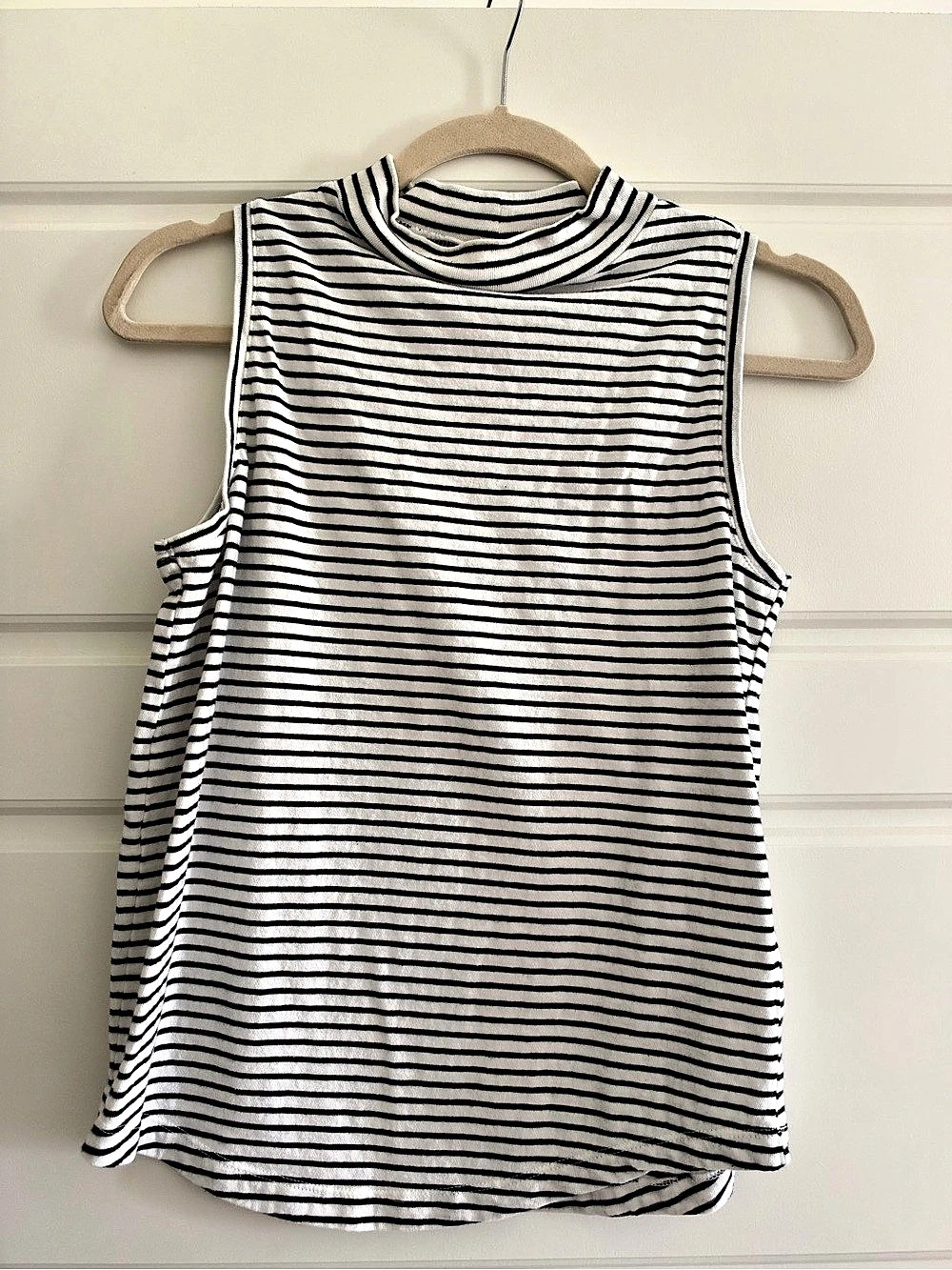 Striped Sleeveless Top in White & Black
